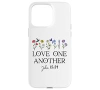 Love One Another Daisy Boho Christian Bible Verse John 13:34 Coque pour iPhone 15 Pro Max