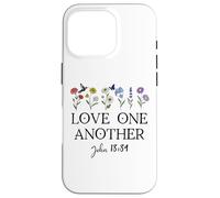 Love One Another Daisy Boho Christian Bible Verse John 13:34 Coque pour iPhone 16 Pro