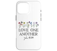 Love One Another Daisy Boho Christian Bible Verse John 13:34 Coque pour iPhone 16 Pro Max