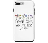Love One Another Daisy Boho Christian Bible Verse John 13:34 Coque pour iPhone 7 Plus/8 Plus