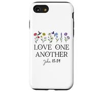 Love One Another Daisy Boho Christian Bible Verse John 13:34 Coque pour iPhone SE (2020) / 7/8