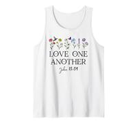 Love One Another Daisy Boho Christian Bible Verse John 13:34 Débardeur
