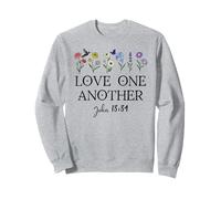 Love One Another Daisy Boho Christian Bible Verse John 13:34 Sweatshirt