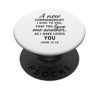 Love One Another John 13:34 Écriture Bible Verse Prière Dieu PopSockets PopGrip Adhésif