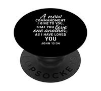 Love One Another John 13:34 Écriture Bible Verse Prière Dieu PopSockets PopGrip Adhésif