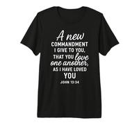 Love One Another John 13:34 Écriture Bible Verse Prière Dieu T-Shirt Haut de Gamme