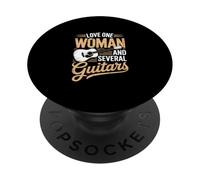 Love One Woman and Several Guitars PopSockets PopGrip Adhésif