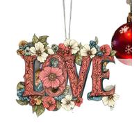 Love Ornament - Acrylic, 2D Hanging Decoration Lightweight & | Love Car Interior Decor, Hangable Holiday Accent for Window, Wall, Patio, Garden, Outdoor, Kitchen, Home, Car, Family, Friends