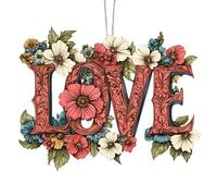 Love Ornament - Sentiment Adornment, Single Piece Hanging Accent for Private Dwelling, Heart Shape with Transparent Material, Seasonal Decorations, Hanging Item for Kinship Circle