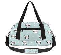 Love Panda Sac de sport léger pour filles et garçons, petit sac de sport léger pour enfants, petit sac de voyage, de danse, Love Panda, 18.5L x 7.8W x 9.4H