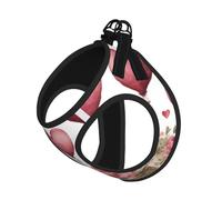 Love Paris Ensemble harnais et laisse pour chien et chat Motif cœur Café Vin Parfum Vélo Réglable Réfléchissant Pour Petits Chiens Chats
