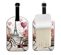 Love Paris Tour Café Vin Parfum Vélo Coeur Imprimée Bagages Étiquettes Élégantes 11,9 x 7,9 cm pour Valises Accessoire