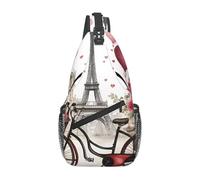 Love Paris Tour Café Vin Parfum Vélo Cœur Imprimé Daily Bandoulière Sac à dos Épaule Sac Poitrine Sac à dos Sac à dos Sac de jour Sacs à dos Sacs à dos Sacs à dos Sacs de jour