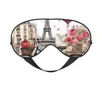 Love Paris Tour Café Vin Parfum Vélo Cœur Imprimé Fonctionnalité Confortable Masque pour les Yeux Sangle Réglable Sieste Nuit Voyage Camping Yoga Relax