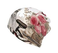 Love Paris Tour Café Vin Parfum Vélo Cœur Imprimé Hiver Bonnet pour Homme Femme Bonnet Chaud Doux Tricot Souples Bonnet Amusant Bonnet Cadeau Couvre-chef