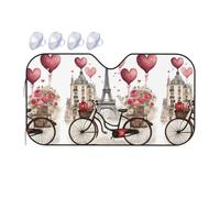 Love Paris Tour Café Vin Parfum Vélo Impression Cœur Pare-soleil Protection de Pare-brise de Voiture contre les Rayons du Soleil Dommages de la Chaleur