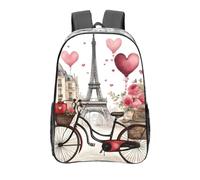 Love Paris Tower Sac à dos transparent en PVC transparent pour l'école, le café, le vin, le parfum, le vélo, le travail, les voyages, garçons et filles
