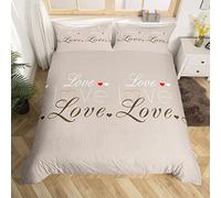 Love Parure Housse de Couette Saint Valentin Parure de Lit 140x200cm Romantique Housse de Couette Couple Amoureux Simple Moderne Personnalité Citations Amusantes Microfibre Décor de Chambre
