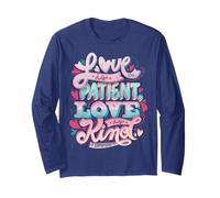 Love Patient Kind 1 Corinthiens 13:4 Bible sur Le Mariage Amoureux Manche Longue