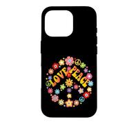 Love Peace Flower Power Hippie Rétro Groovy Flowers Coque pour iPhone 16 Pro