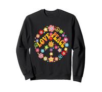 Love Peace Flower Power Hippie Rétro Groovy Flowers Sweatshirt
