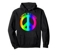 Love Peace Freedom 60s 70s Tie Dye hippie arc-en-ciel Sweat à Capuche