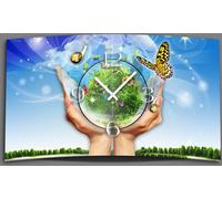 Love Peace Harmony Horloge murale design horloges murales modernes silencieuses sans tic-tac dixtime 3D-0082