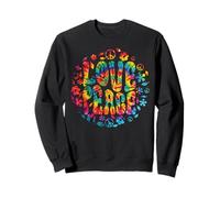 Love Peace Sign Tie Dye Groovy Hippie Retro 60s 70s Costume Sweatshirt