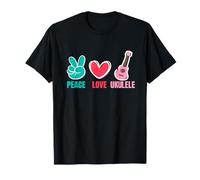 Love Peace Ukulele I Guitare Musique Coeur Instrument T-Shirt