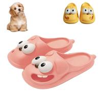 Love Pups Slides - Tongue Kiss Slippers, Love Pup Slides Cute Funny Non-Slip Big Eye Dog Slippers for Women Men (Pink,38/39)