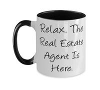 Love Real Estate Agent, Relax. The Real Estate, Unique Idea Birthday Two Tone Mug Gifts For Friends From Colworkers, Unique Real Estate, Personalized Real Agent, Gift Agent, Personalized Real Estate
