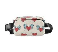 Love Red with Blue Wings Sac à bandoulière tendance pour femmes, hommes, adolescents Résistant à l'eau