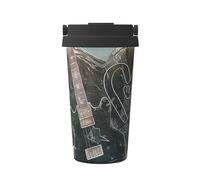 Love Rock - Gobelet à café isotherme à double paroi en acier inoxydable, 500 ml, pour boissons chaudes et froides, parfait pour les déplacements, le bureau, la maison