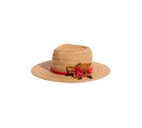 love & roses Chapeaux 'Fedora' beige / cognac / rouge, Taille 55-60