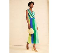 Love & Roses Love & Roses And Blue Striped Wrap Front Knitted Midi Dress vert FR 40 (EU 38)
