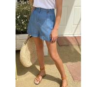 Love & Roses Love & Roses Blue Elasticated Back Tab Detail Shorts Blue EU 50 (UK 22)