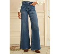 Love & Roses Love & Roses Mid Blue Wide Palazzo Leg Jeans