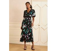 Love & Roses Love & Roses Robe mi-longue en jersey à col en V et manches kimono Abstrait noir 6