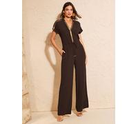 Love & Roses Love & Roses Sequin Trim V-Neck Jumpsuit Brun FR 42 (EU 40)
