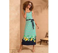 Love & Roses Love & Roses Stripe Lemon Border Print Scoop Neck Jersey Midi Dress Stripe Lemon Border Print EU 46 (UK 18)