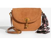 Love & Roses Love & Roses Tan Brown Suedette Saddle Cross-Body Bag