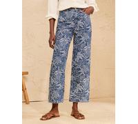 Love & Roses Love & Roses Wide Leg Jeans With Floral Jacquard Detail bleu FR 48 Regular (EU 46 R)