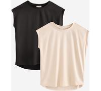 Love & Roses Love & Roses X2 Black and White Satin Front Multipack T-Shirt