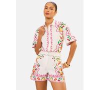 love & roses Pantalon beige clair / vert / mandarine / rouge, Taille 44