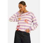 love & roses Sweat-shirt curry / orchidée / rouge sang / blanc, Taille L