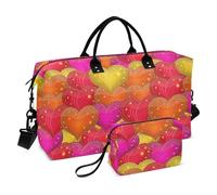 Love Sac à main de voyage rouge pour le w nd/la nuit, sac de sport avec sangle réglable pour voyage, grande capacité