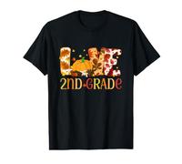 Love Second Grade Happy Fall Thanksgiving Women 2nd Teacher T-Shirt Graphique avec Valeur