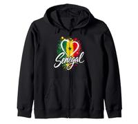 Love Senegal Vacation Voyage Drapeau Souvenir Coeur Touriste Sweat à Capuche
