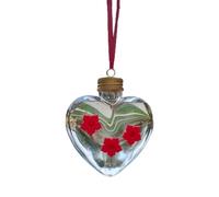 Love Shape Hanging Hummingbird Feeder - Top Fill Bird Waterer, 3 Port Dispenser, Outdoor Garden Decor | Heart Design Hangable Container for Patio Balcony Yard, Backyard Wildlife Attraction
