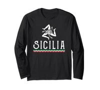 Love Sicilia Crest Siciliano Italia Pride Manche Longue